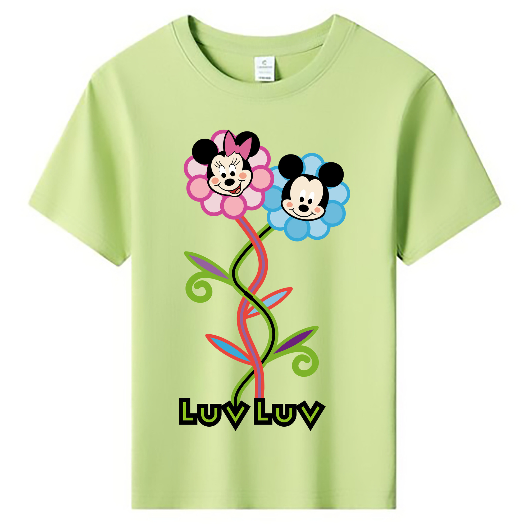 ミッキーマウス Mickey Mouse 綿100％キッズTシャツ（フロントプリント）